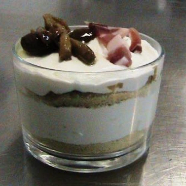 Verrine Mousse Formaggio, Speck e Funghi